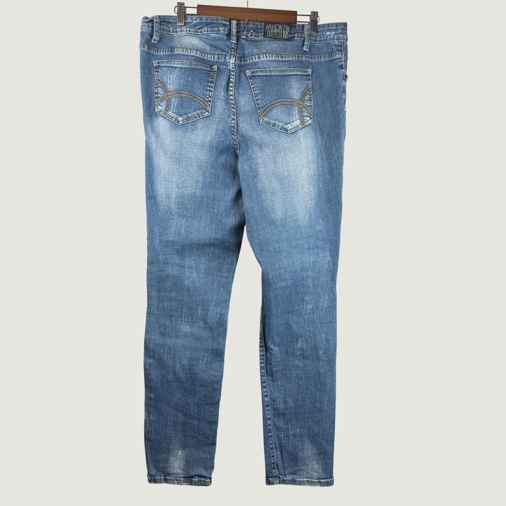 Zana Di Womens Distressed Mid Rise Jeans Size 18 (36x31) Stretch Rockin Denim - Picture 3 of 12